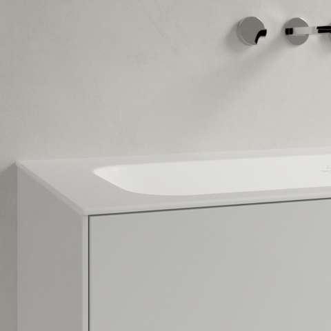 Villeroy & Boch finion meubelwastafel - 120x50 - zonder kraangat - zonder overloop stonewhite CeramicPlus - Stone White (mat wit) SW209391
