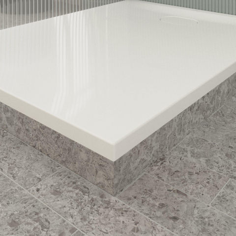 Villeroy & Boch Ecora douchebak - 120x90x3.5cm - afvoer korte zijde - white alpine (wit) SW1558995