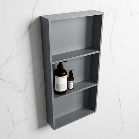 MONDIAZ EASY Niche - 59,5x29,5cm - adaptée pour encastré ou en saillie - 3 compartiments - couleur Plata | Plata SW1017047