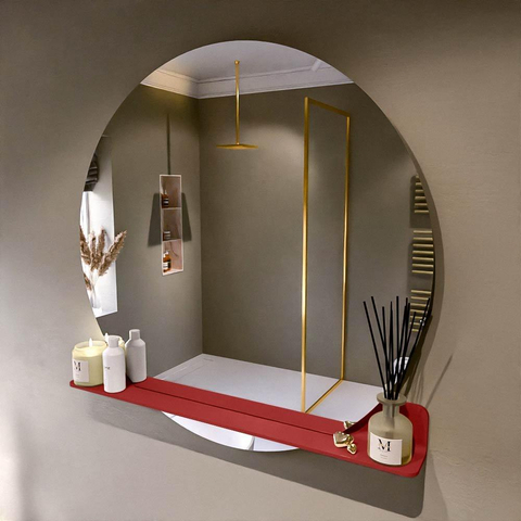 Mondiaz SPOT spiegel – Ø110 cm – met planchet – Fire (rood) SW1235529