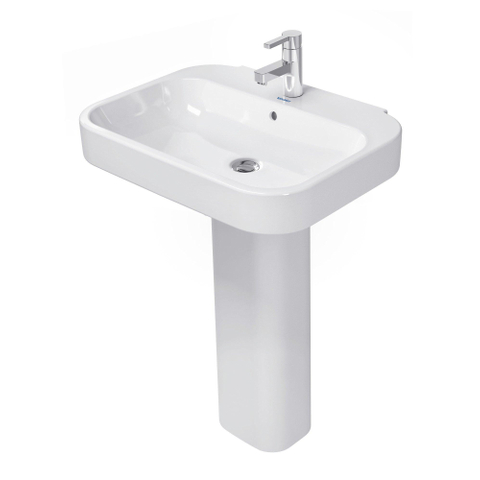 Duravit Happy D.2 Wastafel - met overloop - met 1 kraangat - 65x50cm - wit SW54260