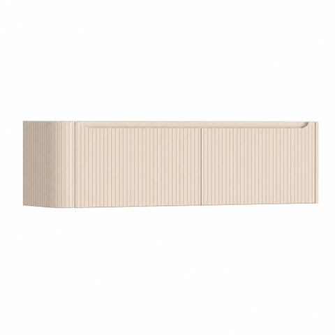 H&R Badmeubelen Juice Wastafelonderkast - 160x45x40cm - linkerhoek afgerond - 2 lades - geïntegreerde greep - Merino SW1490679