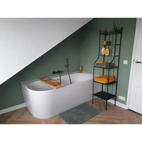 Villeroy & Boch Loop & Friends kunststof - inbouw duobad acryl back to wall oval - 180x80x47cm hoekuitvoerin - glans wit SW762299