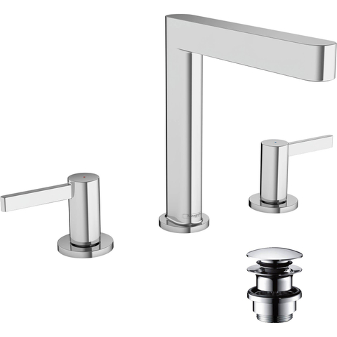 Hansgrohe Finoris Wastafelkraan - 160 pop-up plug - hoogglans chroom SW651129