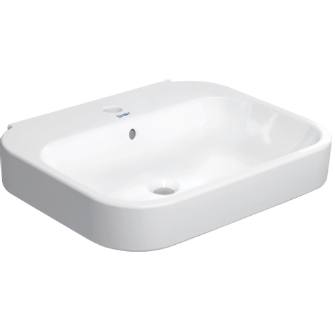 Duravit Happy D.2 Wastafel - 60x47.5 cm - met kraangat - met overloop - wit SW54254