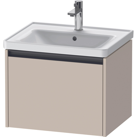 Duravit Ketho.2 Wastafelonderbouwkast - met 1 lade - 58.4x45.5x44cm - met greep antraciet - taupe supermat SW773134