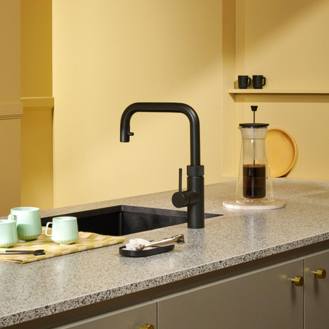Quooker Flex Round kokendwaterkraan - draaibare & uittrekbare uitloop - PRO3 reservoir - kokend water - zwart SW299642