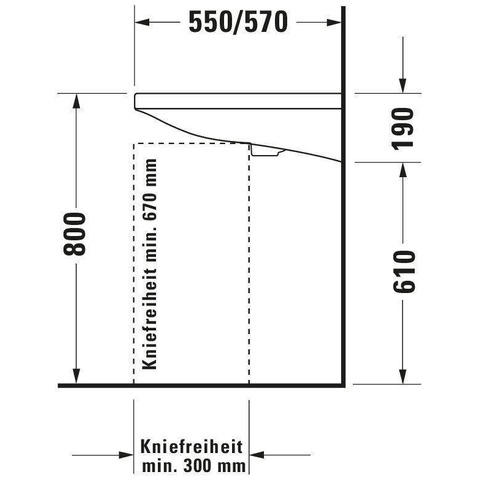 Duravit Durastyle Wastafel - 65x57cm - met 1 kraangat - zonder overloop - wit SW54103
