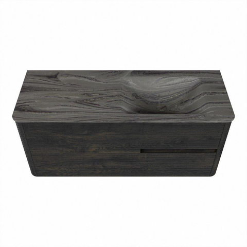 Mondiaz CIRO-DLUX Badkamermeubelset - 120x45x50cm - Solid surface wastafel Sombra - 1 wasbak Rechts - zonder kraangaten - 2 lades - Shadow SW1532759