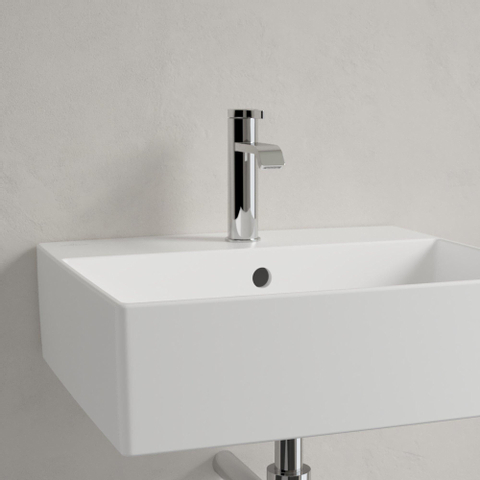 Villeroy & Boch memento 2.0 opzetwastafel - met 1 kraangat - 50x42cm CeramicPlus - met overloop - Stone White (mat wit) SW209585