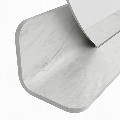 Mondiaz SPOT miroir – Ø 110 cm – avec tablette – Opalo (marbre blanc) SW1235657