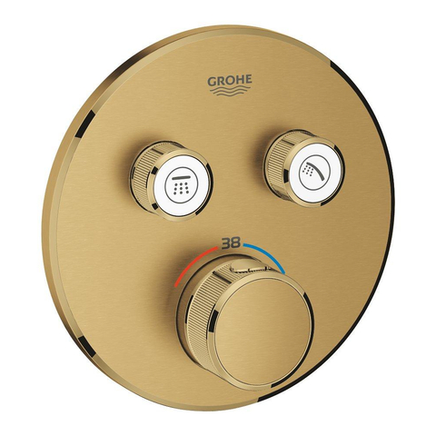 Grohe SmartControl Inbouwthermostaat - 3 knoppen - rond - brushed cool sunrise (goud) SW354643