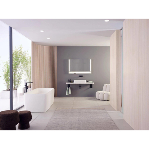 Duravit Qatego Rechthoekig - vrijstaand bad - 180x80cm - inclusief af- en overloopgarnituur - mat wit SW999966