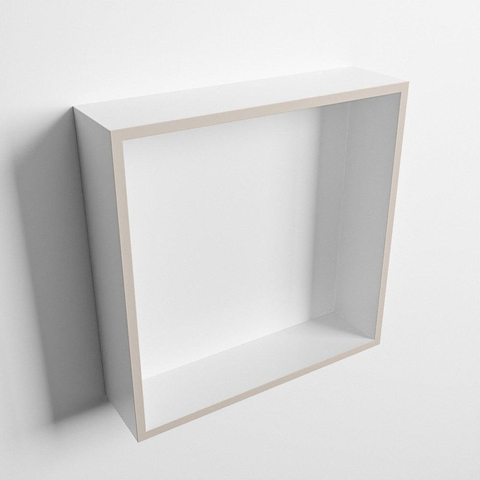Mondiaz Easy nis 29.5x29.5x8cm voor Inbouw/opbouw 1 open vak Solid surface Talc/Linen SW643623