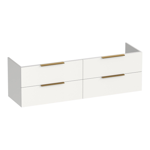 BRAUER Elevate meuble sous-lavabo 160 sans poignées rapportées 4 tiroirs à fermeture douce et 2 découpes pour siphon - blanc mat SW1200160