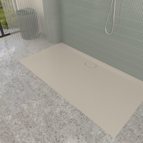 Villeroy & Boch Ecora douchebak - 170x90x3.5cm - afvoer lange zijde - almond (beige) SW1558896