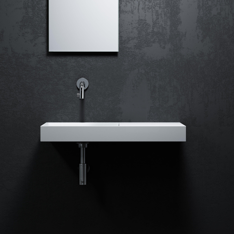 Clou Mini Wash Me fontein 56x19cm rechts zonder plug Aluite Wit mat SW9323