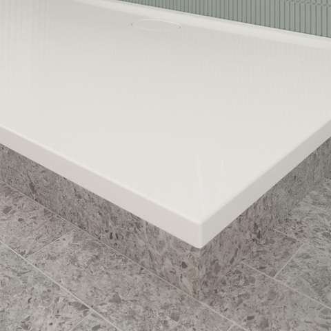Villeroy & Boch Ecora douchebak - 160x100x3.5cm - afvoer lange zijde - white alpine (wit) SW1559004
