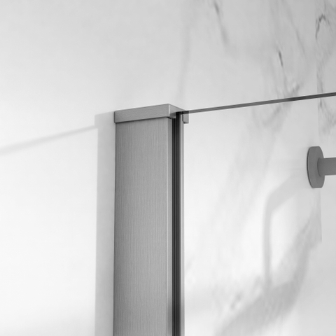 Fortifura Galeria Cabine de douche - 80x80x200 - Profilé - verre de sécurité - anticalcaire - Acier inoxydable brossé PVD (Inox) SW1224422