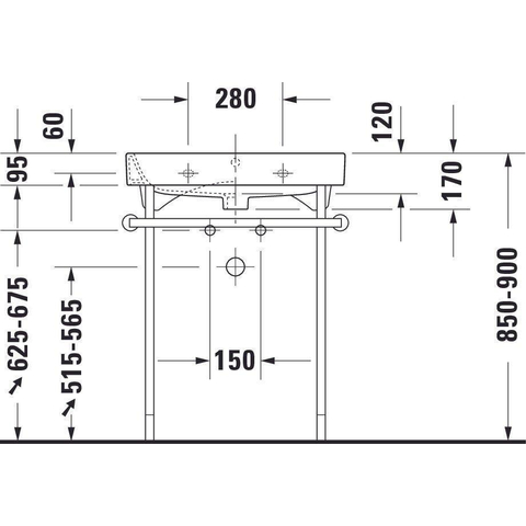 Duravit Happy D.2 Meubelwastafel - geslepen - met overloop - met 1 kraangat - 65x50.5cm - wit SW54325