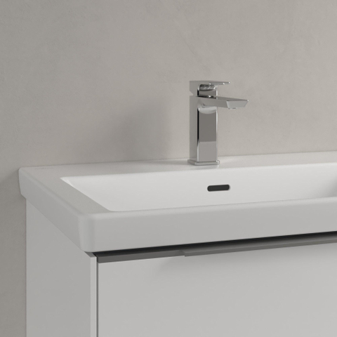 Villeroy & Boch Subway 3.0 meubelwastafel dubbel - 1300x470mm - 2 kraangaten - met overloop CeramicPlus - Stone White (mat wit) SW641530