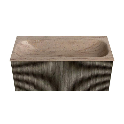 MONDIAZ KURVE-DLUX 100cm badmeubel kleur Shadow met 1 lade en 0 deuren. Wastafel BIG MEDIUM Midden 1 kraangat Saba. SW1434049