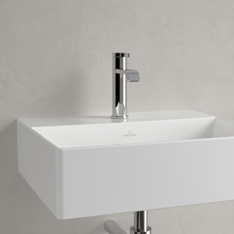 Villeroy & Boch memento 2.0 wastafel - voor handdoekhouders - 50x42cm - zonder overloop - 1 kraangat - White Alpine (glans wit) SW358404