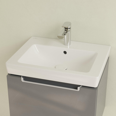 Villeroy & Boch Subway 2.0 meubelwastafel - 55x47cm - 1 kraangat - met overloop CeramicPlus - White Alpine (glans wit) 1024116