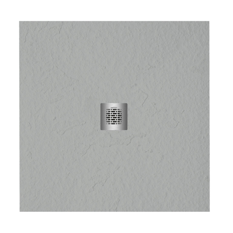 Zeza Grade Douchebak - 90x90cm - antislip - antibacterieel - mineraalmarmer - vierkant - mat perla (lichtgrijs) SW1152926