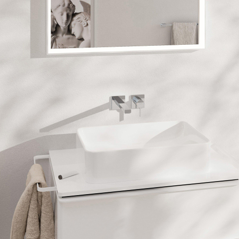 Hansgrohe Tecturis E Eengreeps wastafelkraan - inbouw - voor wandmontage - met uitloop 22 - 5 cm - hoogglans chroom SW918386