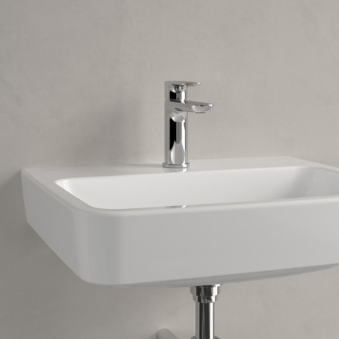 Villeroy & Boch O.novo wastafel - 55x46cm - met kraangat - zonder overloop CeramicPlus - geslepen - White Alpine (glans wit) SW448370