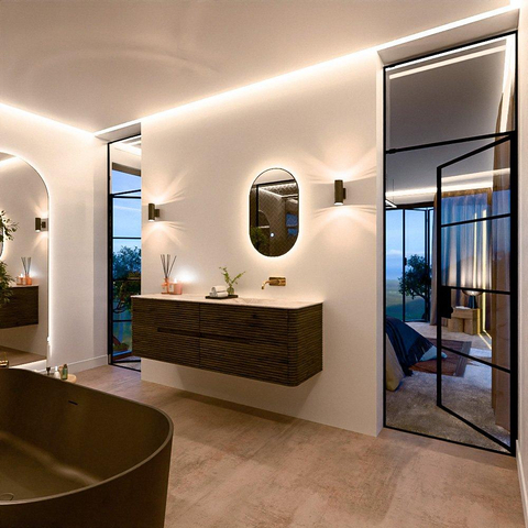 Mondiaz CIRO-DLUX Ensemble de meubles de salle de bains - 160x45x50cm - vasque solid surface Frappe - 1 lavabo à droite - sans trous de robinet - 4 tiroirs - Shadow SW1532165