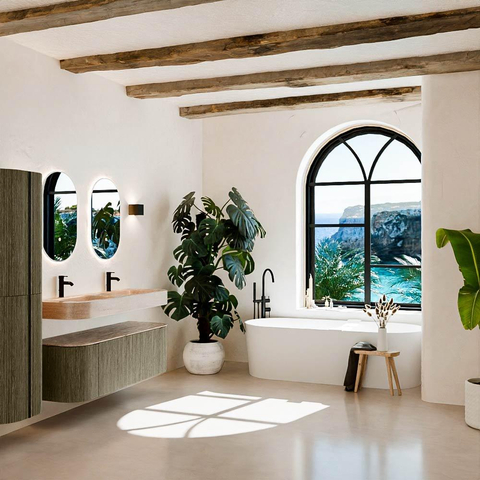 MONDIAZ THOR-DLUX 140cm meuble de salle de bains arrondi gauche + droite couleur Shadow avec 1 tiroir et 2 portes. Vasque suspendue CLOUD Double 2 trous de robinet couleur Saba. SW1464355