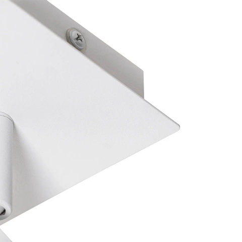 QAZQA Ducha plafonnier de salle de bains - 10x10cm - 1 spot - IP44 - carré - blanc mat SW1187231