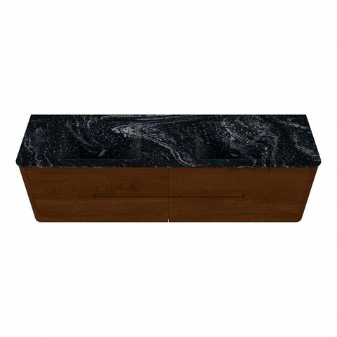 Mondiaz CIRO-DLUX Meuble de salle de bains - 170x45x50cm - lavabo solid surface Lava - 2 vasques double - sans trous de robinet - 4 tiroirs - Ruby SW1531626