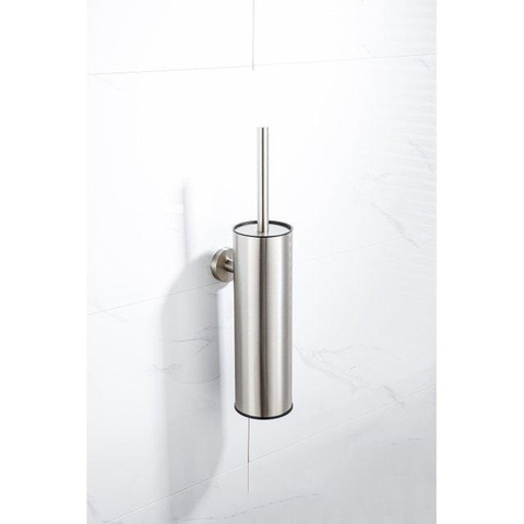 Fortifura Calvi Ensemble WC 5 pièces - porte-rouleau WC - porte-rouleau de réserve - porte-brosse WC - crochet porte-serviette - poubelle à pédale - Acier inoxydable brossé PVD SW1443514