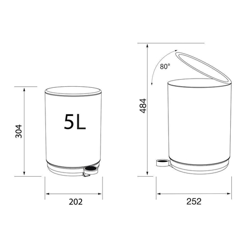 Sealskin Mind Poubelle à pédale 5 litres autoportante Blanc SW699571