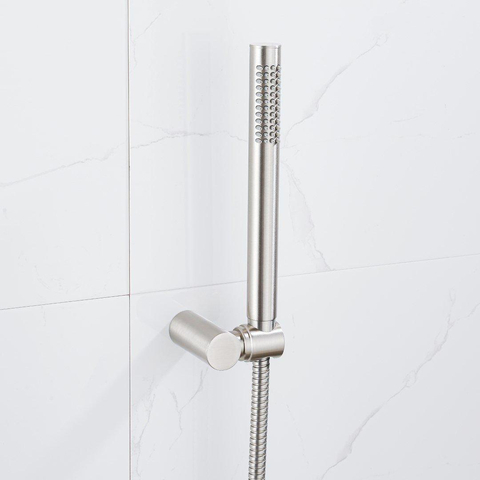 Fortifura Calvi Handdoucheset - 22.5cm - staaf - met houder - anti twist - slang - 150cm - PVD - geborsteld RVS SW798082
