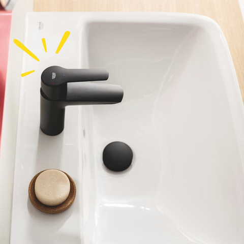 Grohe Start Wastafelmengkraan - S-Size - ES energiebesparend - met waste - matte black (mat zwart) SW811175