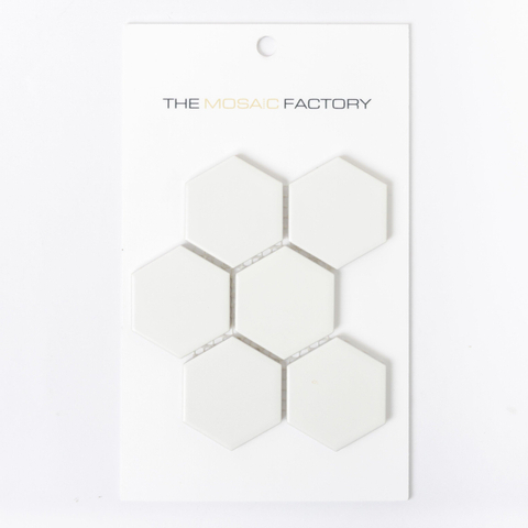 ÉCHANTILLON The Mosaic Factory Barcelona Carrelage mosaïque - 5.1x5.9x0.6cm - pour mur et sol pour intérieur et extérieur hexagonal - céramique - blanc SW861941