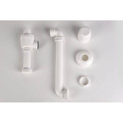 Viega siphon gobelet en plastique pour meuble 1 1/4x32mm gain de place avec rosace et tube mural SW970130