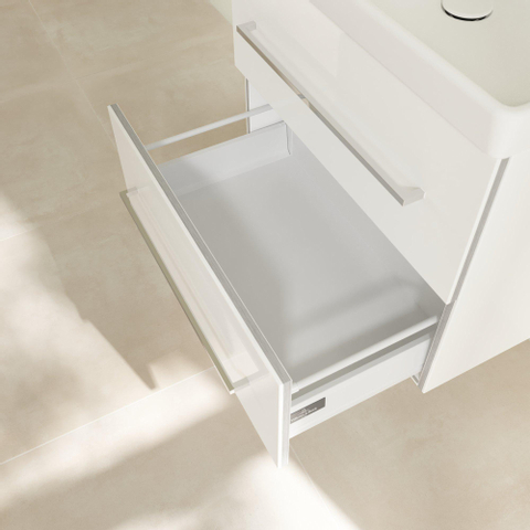 Villeroy & Boch Avento meuble sous lavabo 63x52x44.7cm avec 2 tiroirs crystal blanc SW59897