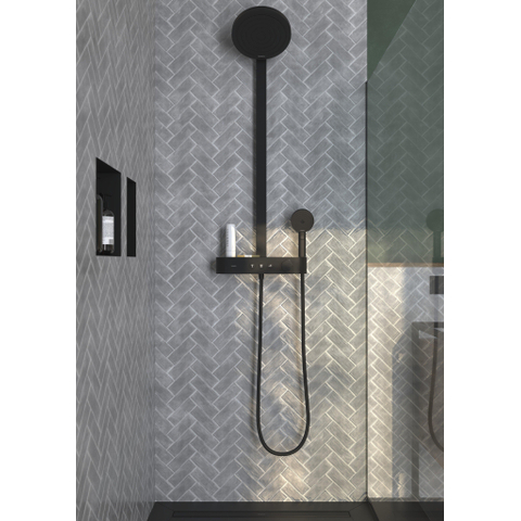 Hansgrohe Pulsify s Howerpipe - 26cm - 2jet - planchet - 40cm - mat zwart SW651008