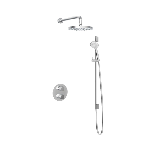 Hotbath Buddy IBS - Regendoucheset - 2-weg-omstel - 35cm wandarm - 25cm ronde hoofddouche - 3 standen handdouche - glijstang - hoogglans chroom SW18281