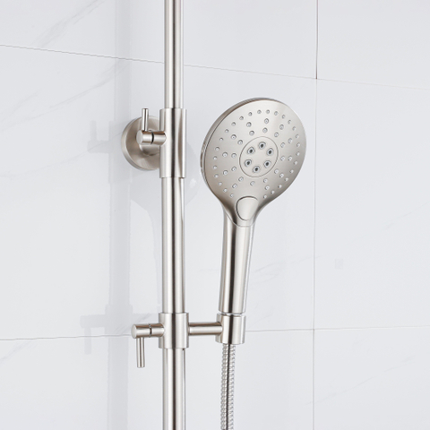 Fortifura Calvi Regendoucheset - thermostatisch - 30cm - hoofddouche - metalen slang - ronde handdouche - PVD - geborsteld RVS SW1204431