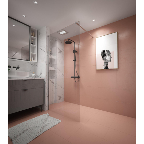FugaFlow Efficiente Vetro 2.0 Douche à l'italienne - 80x200cm - profilé mural - barre de stabilisation - verre clair - chrome SW1450248