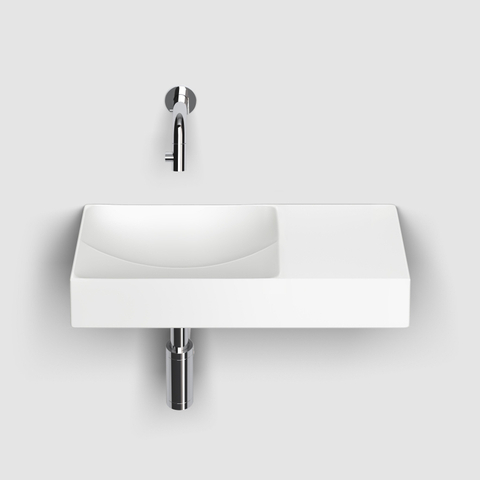 Clou Vale céramique lave-mains 45x19x7cm pré-percé trou de robinet à droite Blanc mat SW451461
