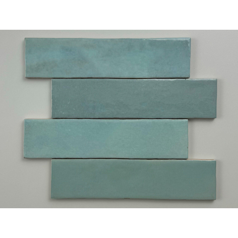 ÉCHANTILLON Terravito Mellina Carrelage mural céramique - 6x24,6cm - 8mm - Bleu clair SW1441121