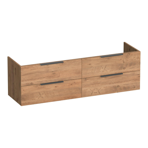 BRAUER Elevate meuble sous-lavabo 160 sans poignées rapportées 4 tiroirs à fermeture amortie et 2 découpes pour siphon - Chateau SW1200163
