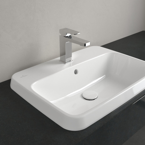 Villeroy & Boch Architectura Lavabo encastré - 600 x 450 x 170 mm - Blanc Alpin CeramicPlus - avec trop-plein - non poli SW762325